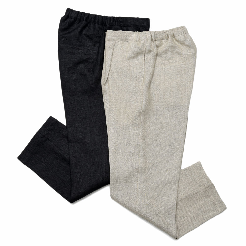 moncao（モンサオ）リネン1Pシャーリングテーパードパンツ M021376-1 13061400172