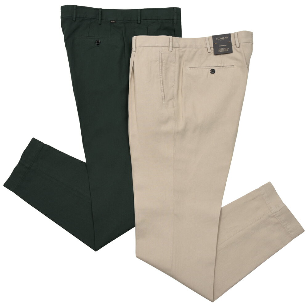 Rakuten - INCOTEX（インコテックス）TAPERED FIT ウォッシャブルコットンリネンギャバジン1プリーツテーパードパンツ ZX541W/470-51554(M) 13065305052