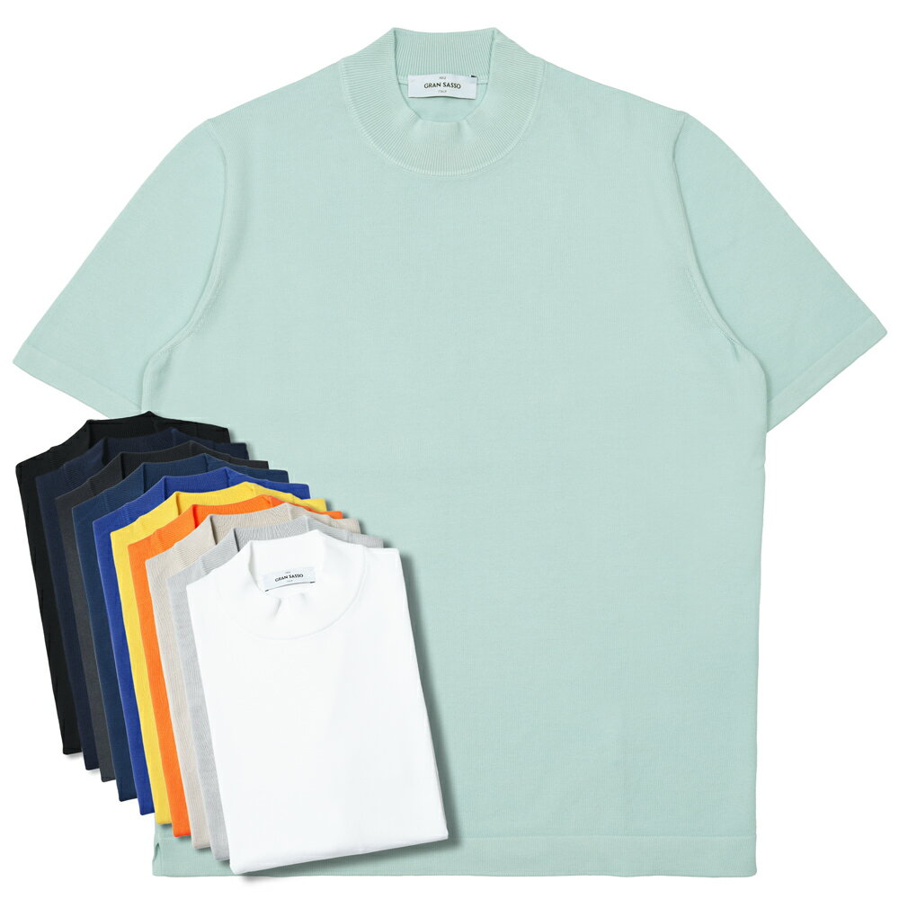 GRAN SASSO（グランサッソ）12ゲージソフトコットンS/Sモックネックニット 58109/18120 16061008035...