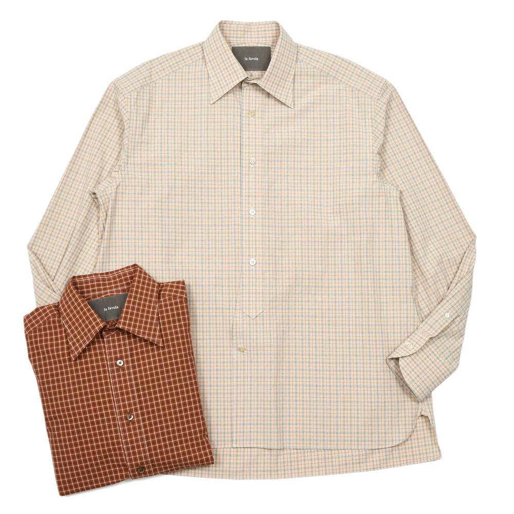 Rakuten - la favola（ラファーヴォラ）コットンチェックシャツ BIG SHIRT S10 11061401146