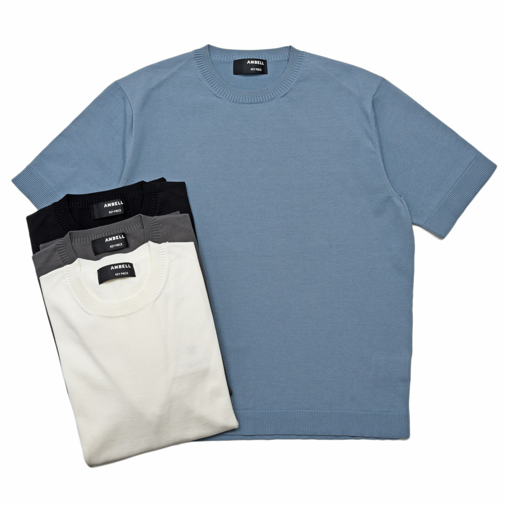 Rakuten - AMBELL(アンベル)KEY PIECE コットンシルククルーネックS/Sニット 00133 16061401163
