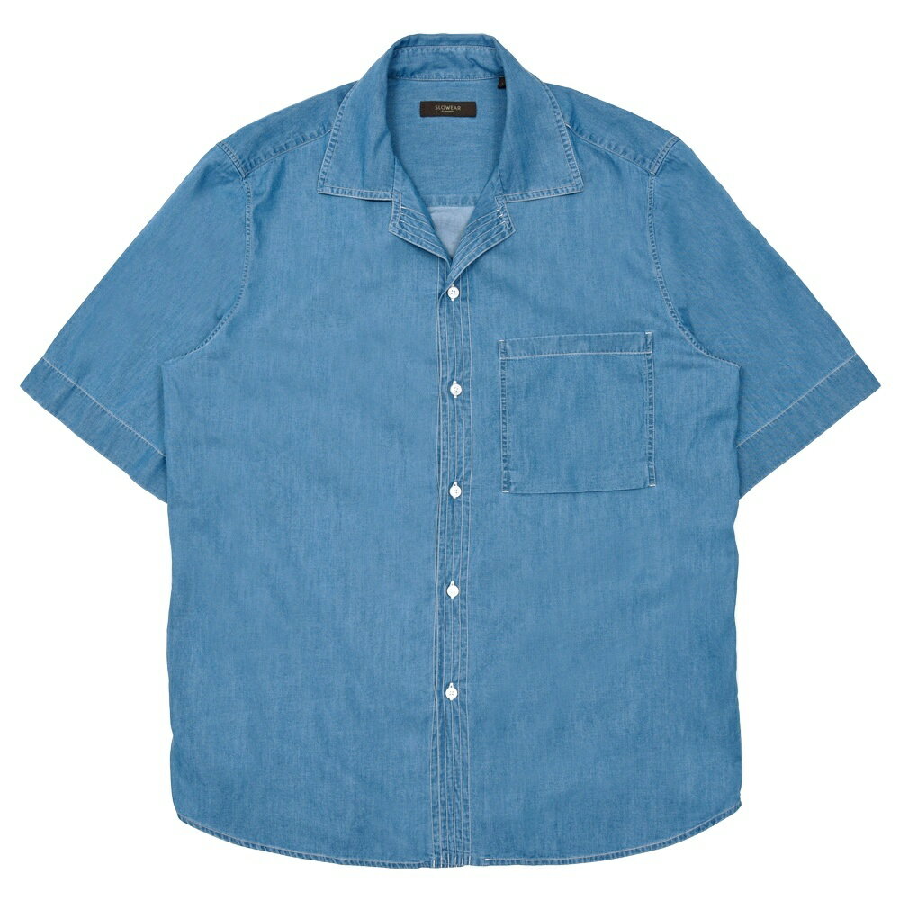 Rakuten - GLANSHIRT（グランシャツ）コットンシャンブレーS/Sオープンカラーシャツ 476-52402(M) 11065303052