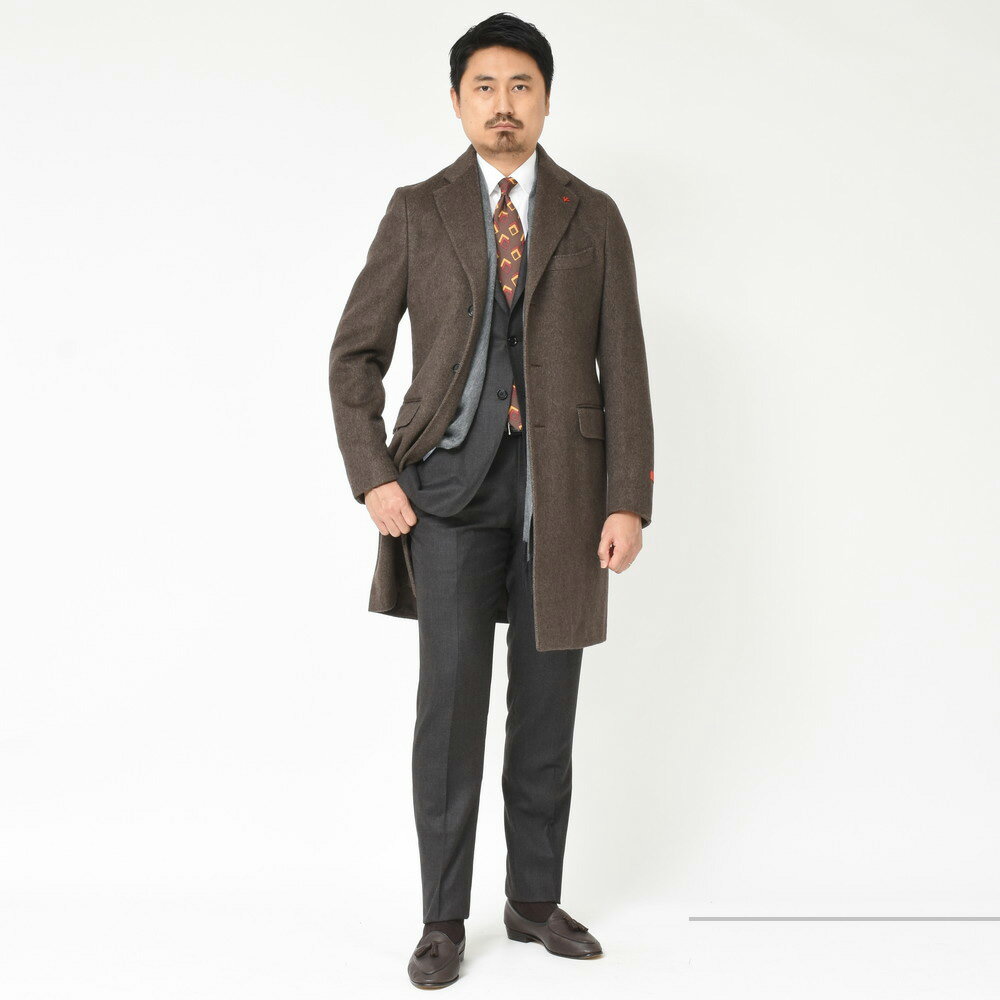 Isaia イザイア Portofinoポルトフィーノ カシミアモールスキンソリッドチェスターフィールドコート Guji Online Shop グジ オンラインショップ