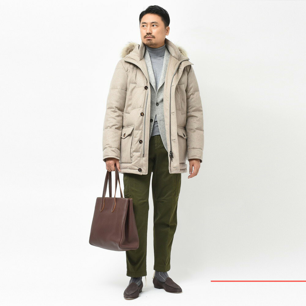 KIRED（キーレッド）CARLO BARBERAカシミアフランネルダウンコート ANIEN2/68180 14102004022