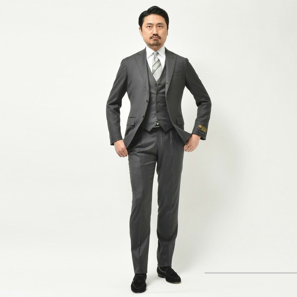 guji(グジ)SUPER130'sウールギャバジンソリッド3B1プリーツ guji(グジ)SUPER130'sウールギャバジンソリッド3B1プリーツ