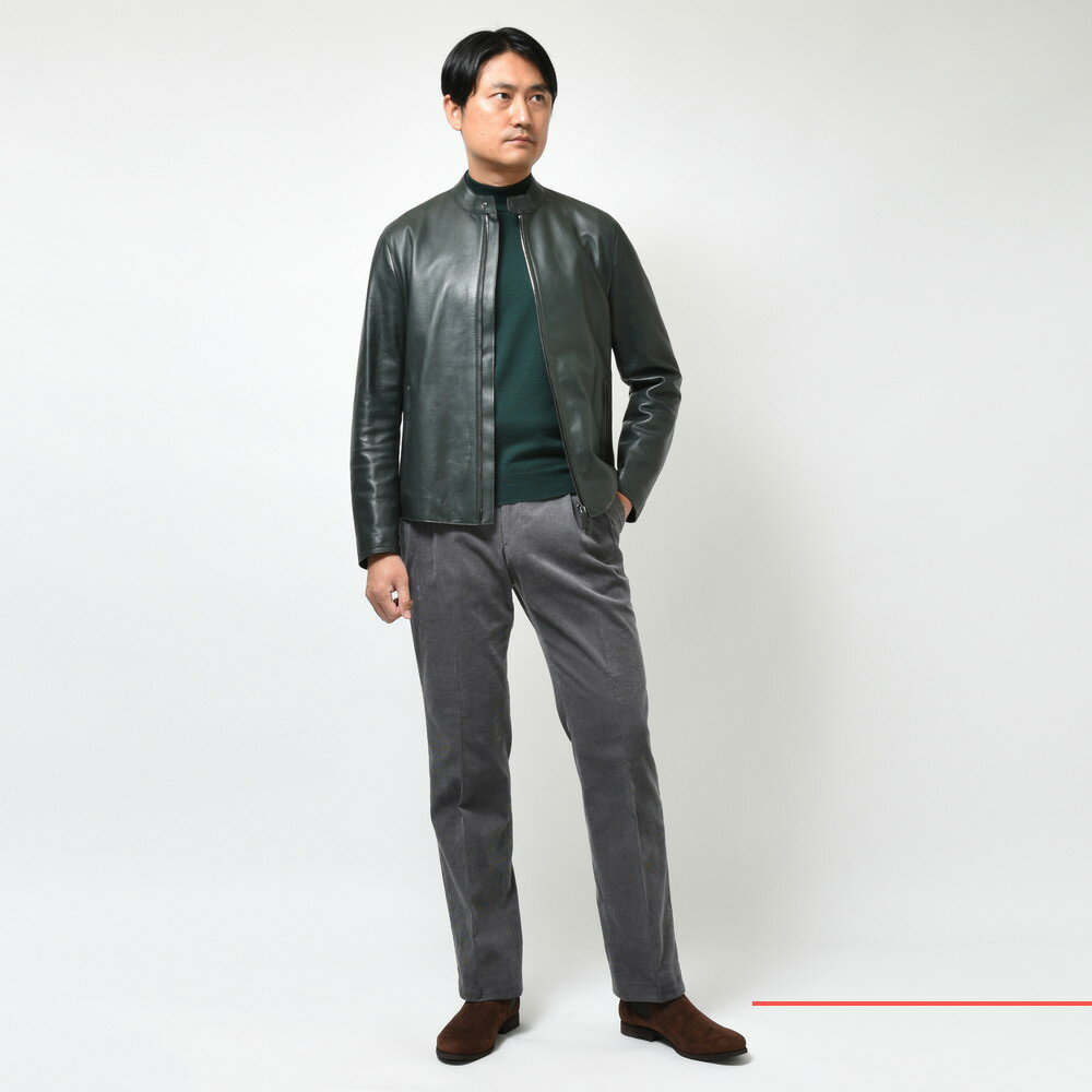 ALTACRUNA(アルタクルーナ)ラムレザースタンドカラーシングル ALTACRUNA(アルタクルーナ)ラムレザースタンドカラーシングル