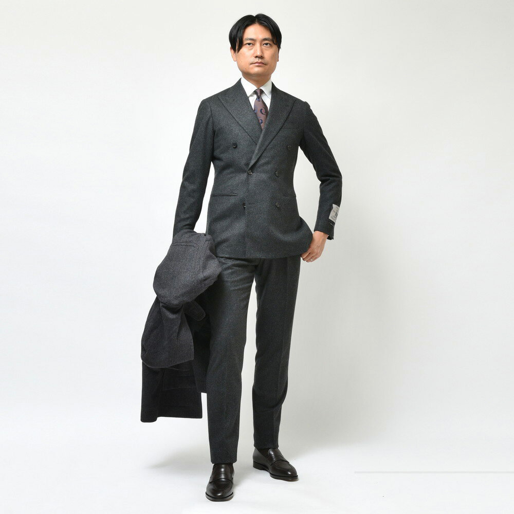 guji(グジ)ウールフランネル6B1プリーツダブルスーツ(MADE BY guji(グジ)ウールフランネル6B1プリーツダブルスーツ(MADE BY