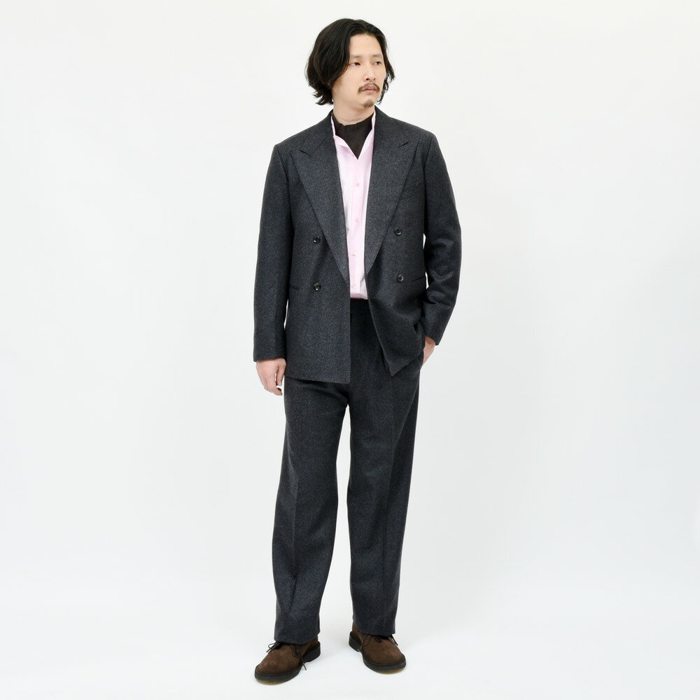 garoh(ガロウ)pants03 ウールフランネル1プリーツサイド garoh(ガロウ)pants03 ウールフランネル1プリーツサイド