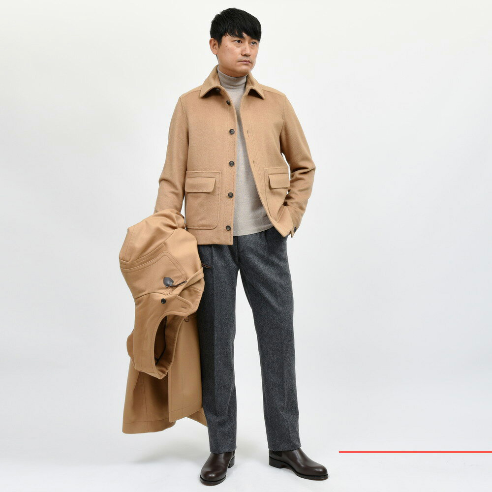 HERNO(ヘルノ)キャメルフランネルシャツブルゾン GI000443U HERNO(ヘルノ)キャメルフランネルシャツブルゾン GI000443U
