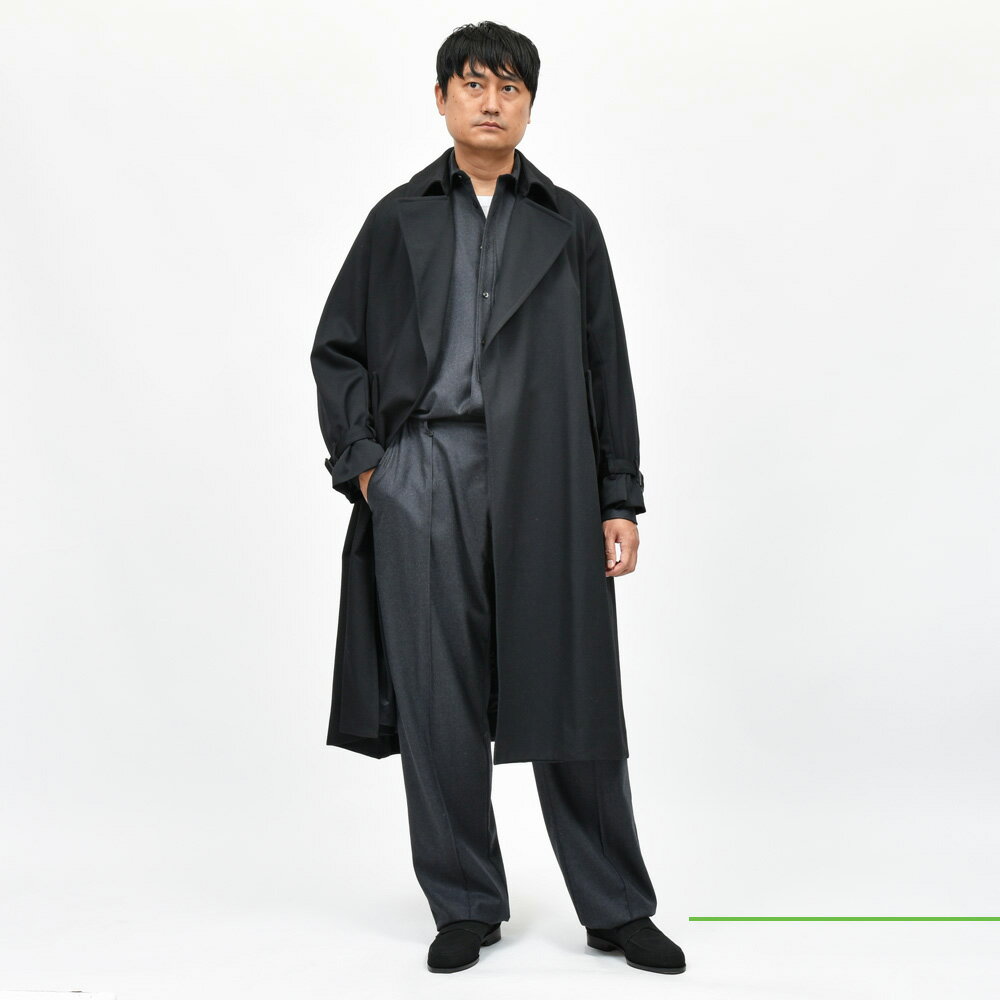 la favola(ラファーヴォラ)ウールギャバジンラップコート C02 la favola(ラファーヴォラ)ウールギャバジンラップコート C02
