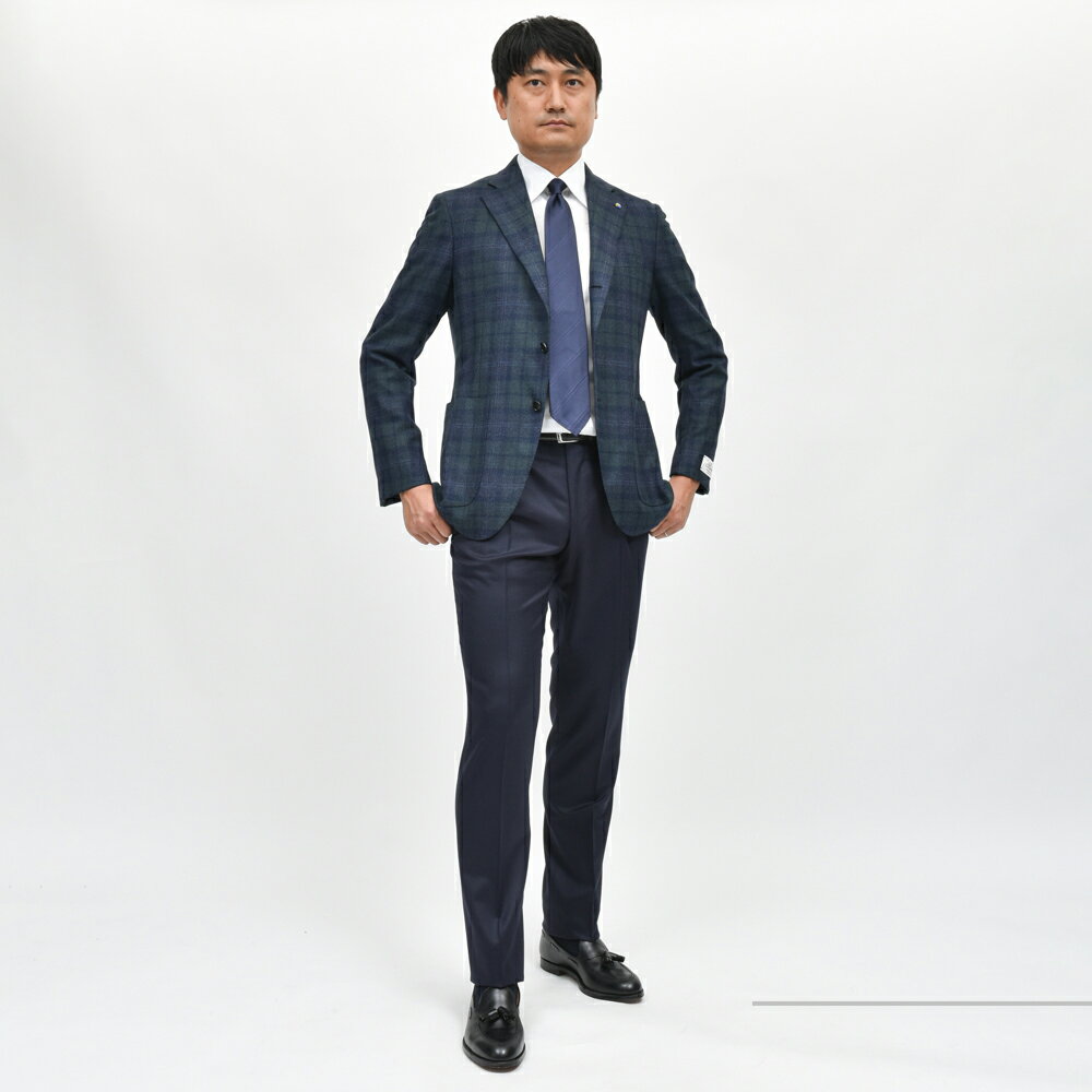 Belvest(ベルベスト)ウールカシミアシルクブラックウォッチ3B Belvest(ベルベスト)ウールカシミアシルクブラックウォッチ3B