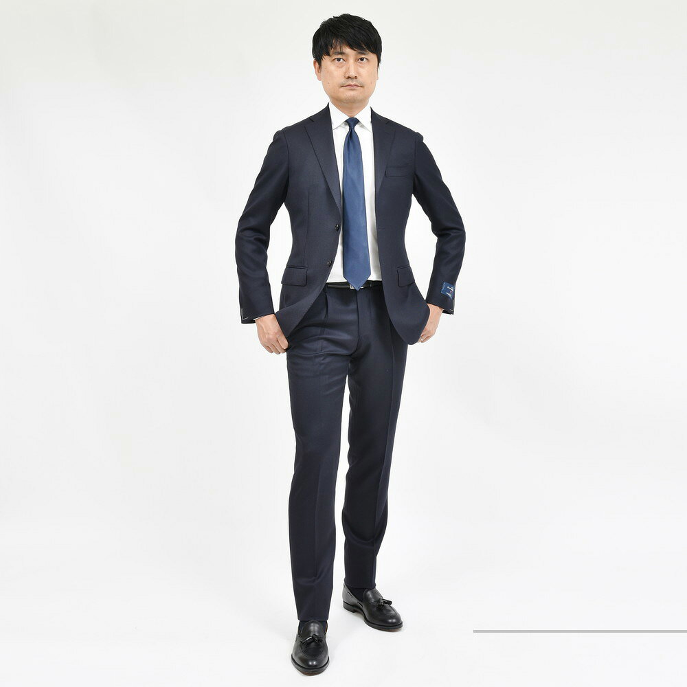 ginlet(ジンレット)のguji（グジ）ウールサージ3B1プリーツスーツ MADE BY RING JACKET / Ermenegildo Zegna - ISLAND FLEECE 17152202028｜アングル3
