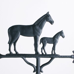 風見鶏【中】馬の親子(MAREANDCOLT)本格派カザミ錆びないアルミ製