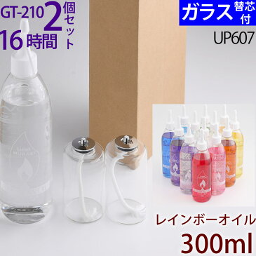 ハーバリウムオイルランプ アレンジセット GT−210 2 個 お好み 300オイル 芯 G3−15 2本【レインボーオイルセット・ガラス替芯付】ボトル オイルランプ 容器 ハーバリウム ランプ キット 材料 資材【GT-210】 UPS607【RCP】