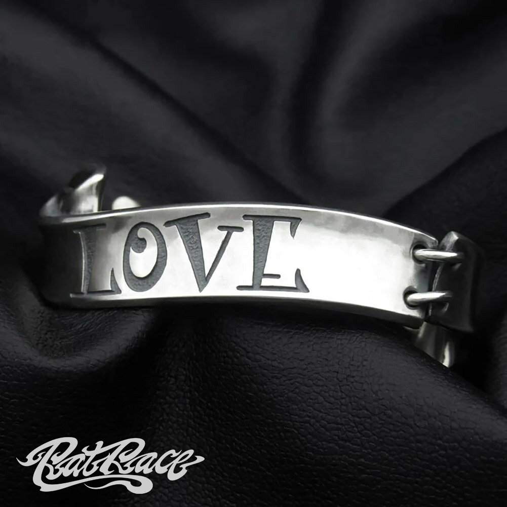 RAT RACE ラットレース セパレイテッド リボン ブレスレット S ラブ シルバー 925 マンテル メッセージ 文字 単語 メンズブレスレット ブレス メンズ 男性 彼氏 夫 旦那 誕生日 プレゼント 人気 おしゃれ ゴシック アンティーク ロック ハード かっこいい 存在感