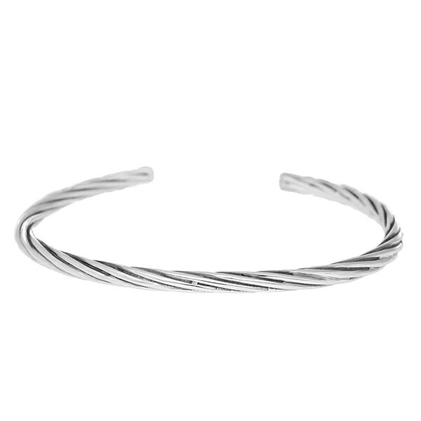 ねじり ツイスト シルバー バングル シルバー925 細身 ねじれ シンプル シルバーバングル ブレスレット 腕輪 細め カジュアル ユニセックス 銀 アクセサ...