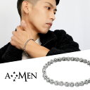 AMEN アメン ローラーチェーン メカニック サージカルステンレス ブレスレット 19〜21cm ブランド ステンレス 大きいサイズ 中折れ式 中折金具 バイ...