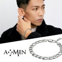 AMEN アメン フィガロチェーン サージカルステンレス ブレスレット 18.5〜21cm ブランド ステンレス 大きいサイズ フィガロ 長喜平 キヘイ チェー...