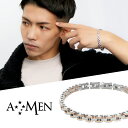 AMEN アメン メカニック ピンクゴールド ライン メタルバンド サージカルステンレス ブレスレット 19.5〜22cm ブランド ステンレス 大きいサイズ ...