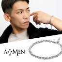 AMEN アメン スピガチェーン サージカルステンレス ブレスレット 18.5〜21cm ブランド ステンレス 大きいサイズ 編み込み チェーン 鎖 シンプル ...