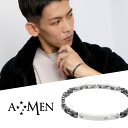 AMEN アメン プレート ブラック ジョイント サージカルステンレス ブレスレット 19.5〜22cm ブランド ステンレス 大きいサイズ シンプル 黒 モノ...
