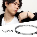 AMEN アメン プレート ブラック ジョイント サージカルステンレス ブレスレット 18.5〜21.5cm ブランド ステンレス 大きいサイズ シンプル 黒 ...
