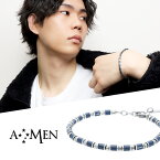 AMEN アメン ネイビー リングビーズ サージカルステンレス ブレスレット 18～21.5cm ブランド ステンレス 大きいサイズ ブルー シック シンプル メンズ 男性 彼氏 メンズブレスレット 腕輪 誕生日 プレゼント 人気 おしゃれ