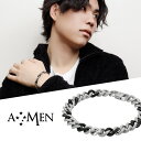 AMEN アメン ブラック ツートン 喜平チェーン ステンレス ブレスレット 21cm ブランド 大きいサイズ 大きめ 喜平 キヘイ カット喜平 チェーン 鎖 ...