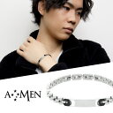 AMEN アメン プレート サイド ブラック メタルバンド サージカルステンレス ブレスレット 19〜21.5cm ブランド ステンレス 大きいサイズ 中折れ式...