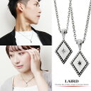 LAIRD レアド 天然 ダイヤモンド プレート ステンレス ペアネックレス 金属アレルギーフリー  ...