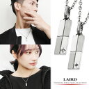 LAIRD レアド 天然 ダイヤモンド プレート ステンレス ペアネックレス 金属アレルギーフリー ペア ネックレス ペンダント アクセサリー シンプル スクエア 四角 長方形 メンズ レディース お揃い カップル 彼氏 彼女 記念日 誕生日 ブランド ギフト プレゼント 人気 日本製