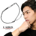 LAIRD レアド 天然 ダイヤモンド ツイスト プレート ステンレス メンズブレスレット 金属アレルギーフリー ブレスレット ブレス 腕輪 アクセサリー シン...