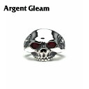 ArgentGleam アージェントグリーム シルバー925 リング 指輪 AG Skull Ring Synthetic Ruby Stone Eyes AR...