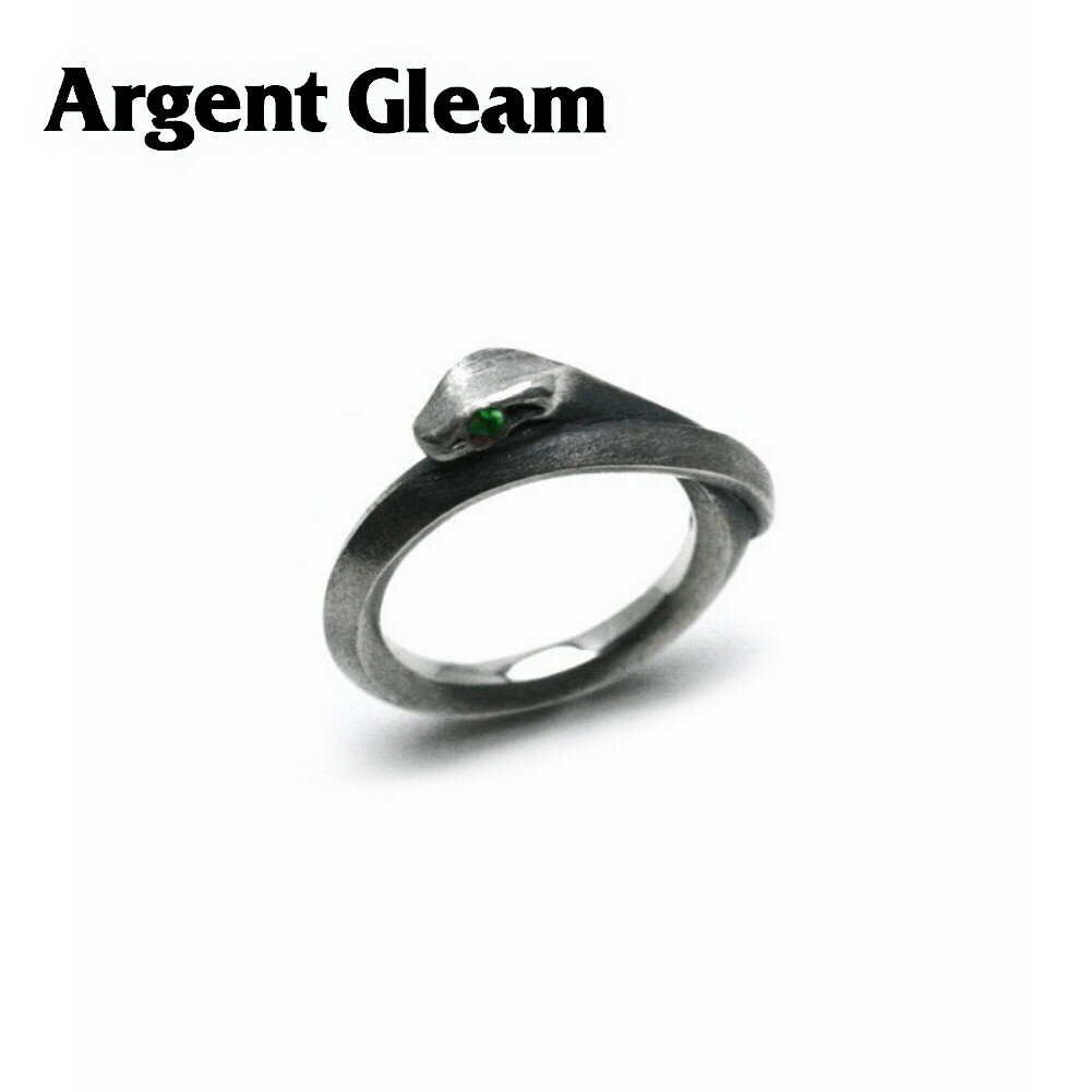 ArgentGleam アージェントグリーム エメラルドグラス シルバー925 リング 指輪 Snake Single Ring AR-413 ブランド ARGENT GLEAM アクセサリー