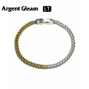 ArgentGleam LT アージェントグリーム LT K24イエローゴールドコーティング シルバー925 ブレスレット コンビカラーワイドキヘイチェーン L...