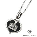 アルテミスキングス ARTEMISKINGS クラウンハートペンダント AKP0126 シルバー925 シルバー チェーン付き ネックレス ペンダント 王冠 ハート ブラック シルバーネックレス メンズ メンズネックレス ブランド プレゼント お守り 人気