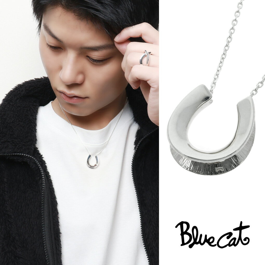 楽天新宿 銀の蔵 シルバーアクセサリーBlue Cat 馬蹄 ネックレス ペンダント シルバー925 ホースシュー 蹄鉄 馬 上品 大人 きれいめ きれい 綺麗 高見え 存在感 かっこいい スマート スタイリッシュ メンズ 男性 彼氏 息子 孫 夫 旦那 誕生日 記念日 プレゼント おすすめ ブランド