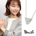 Blue Cat トライアングル ネックレス ペンダント レディースネックレス シルバー 925 キュービックジルコニア 三角形 逆三角形 V字 細見え 華奢 ...