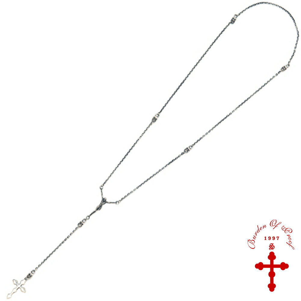 BURDEN OF PROOF ロザリオ ’2019 ネックレス チェーン付き ペンダント メンズネックレス シルバー 925 クロス 十字架 磔 キリスト ジーザス メンズ 男性 彼氏 夫 旦那 誕生日 記念日 ブランド プレゼント 人気 おしゃれ アンティーク 大人 かっこいい ロック ゴシック