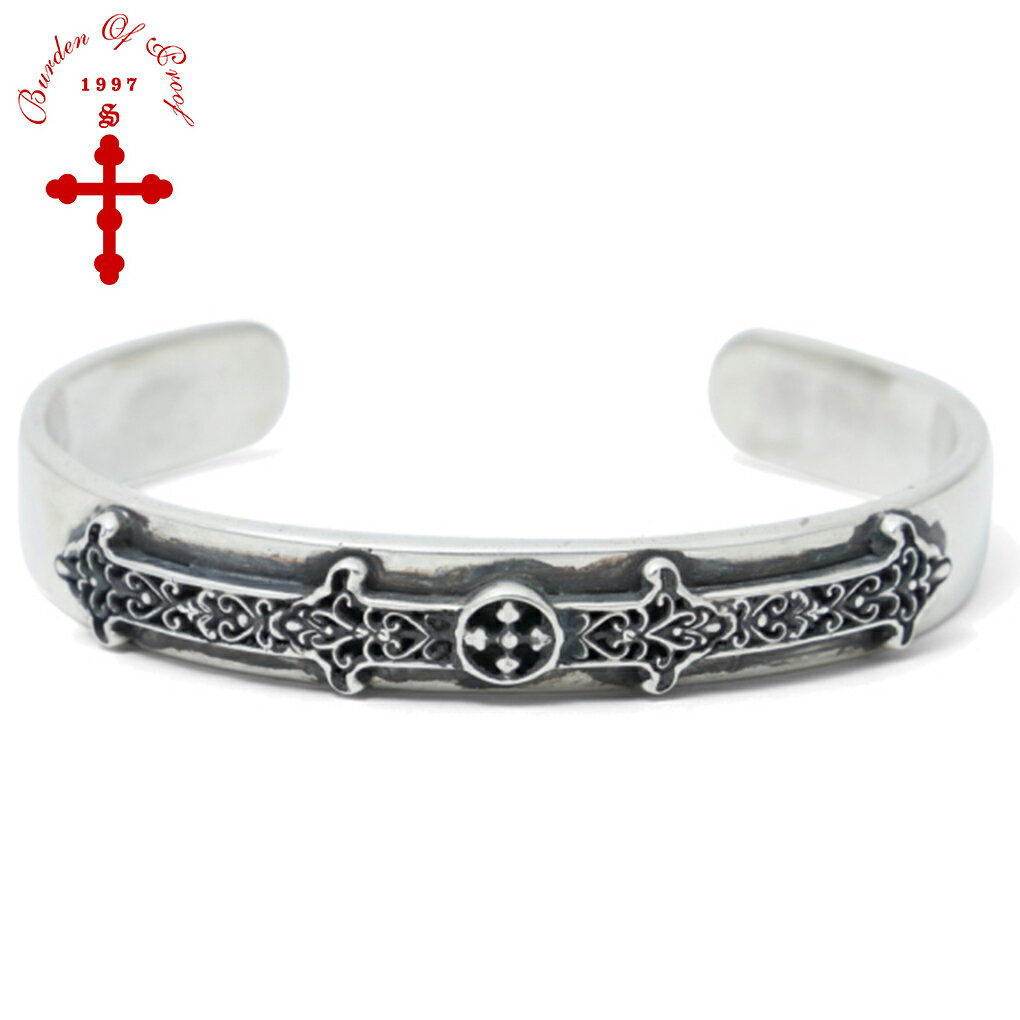 BURDEN OF PROOF グレイブ プレート バングル フリーサイズ SV925 シルバー 925 クロス 十字架 メンズバングル ブレスレット メンズ 男性 彼氏 夫 旦那 誕生日 記念日 ブランド プレゼント 人気 おしゃれ 大人 ゴシック アンティーク かっこいい ロック V系 クール