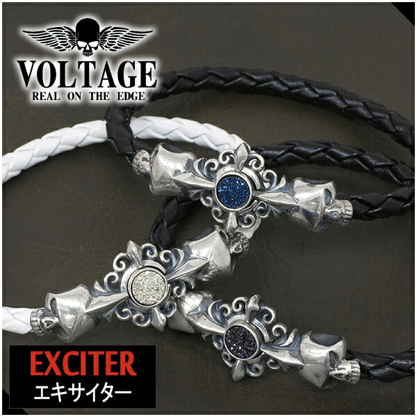 VOLTAGE ヴォルテージ EXCITER スカル ドルジークォーツ レザーブレスレット メンズブレスレット レディースブレスレット レザー 姫路レザー 本革 革 皮 骸骨 ユリ ドゥルジー ドゥルージー ロック Leather メンズジョーカー ブランド プレゼント 人気 彼氏 おしゃれ