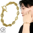 GRANER ステンレス アンカー チェーン ブレスレット ゴールド 金色 マンテル ステンレスブレスレット 金属アレルギー対応 アレルギーフリー 肌に優しい ...