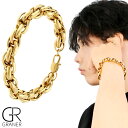 GRANER ステンレス ダブルスクリュー チェーン ブレスレット ゴールド 金色 金属アレルギー対応 アレルギーフリーアクセサリー アレルギーフリー 肌に優しい ニッケルフリー メンズブレスレット ブレス メンズ 男性 彼氏 夫 旦那 誕生日 記念日 プレゼント 人気 おしゃれ(4)