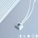 Cloud Jewely Square アクアマリン ツイスト ネックレス シルバー925 クラウドジュエリー シルバー マリン さりげない クラシック チェーン 上品 ジュエリー ねじり ペンダント 洗練 大粒 ネックレス シルバー925 シック スクエア型 アクア スクエア アクアマリン