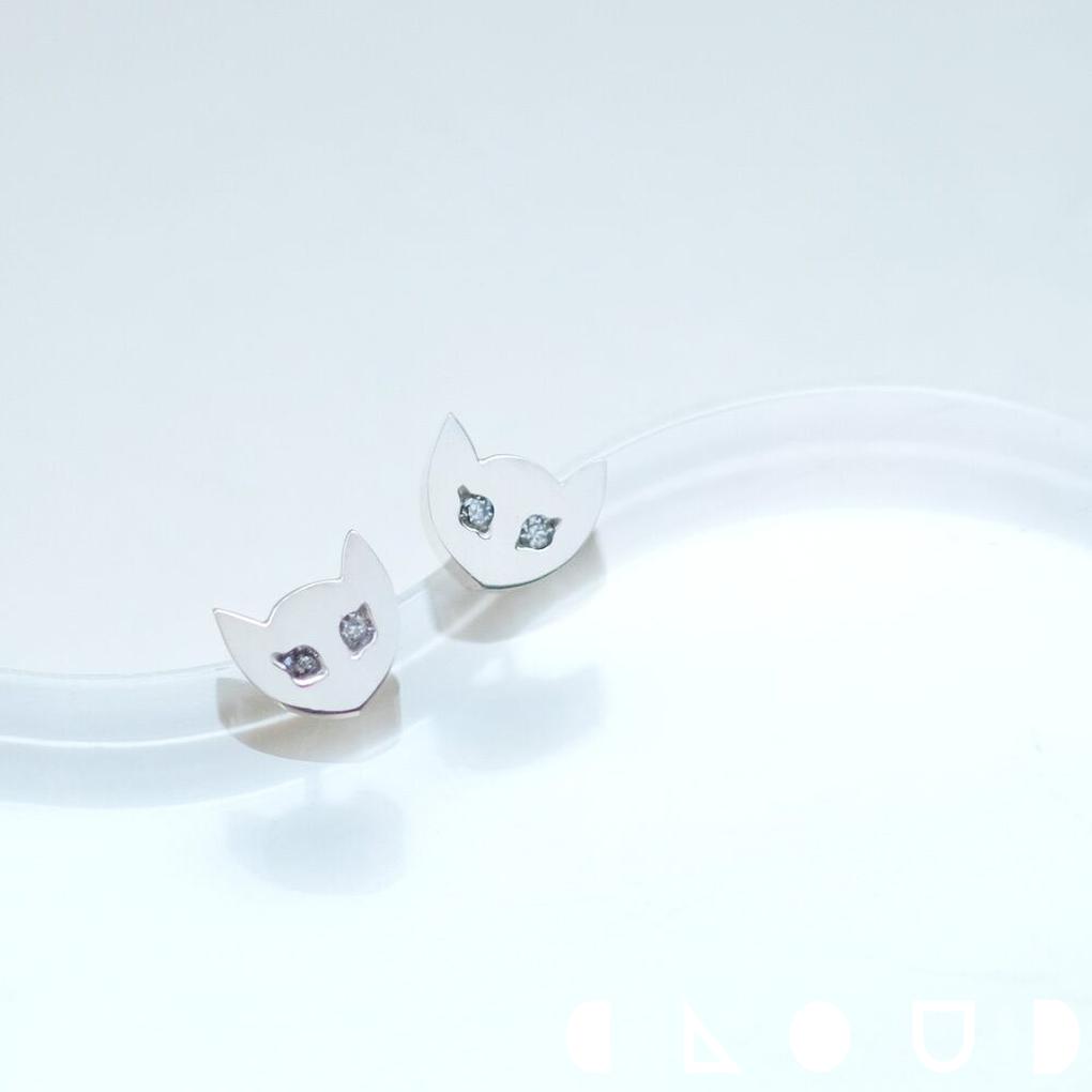Cloud Jewely 猫 ピアス イヤリング シルバー925 クラウドジュエリー ピアス イヤーカフ おすすめ さりげない イヤリング 小ぶり 金具 リング...
