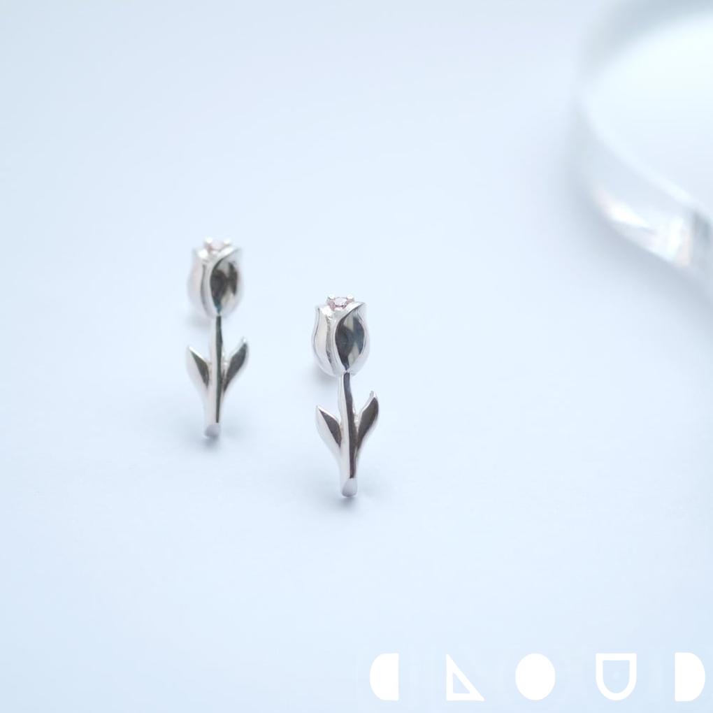 Cloud Jewely Pink チューリップ ピアス イヤリング シルバー925 クラウドジュエリー イヤリング ブック型 ランス シルバー925 華やか ...