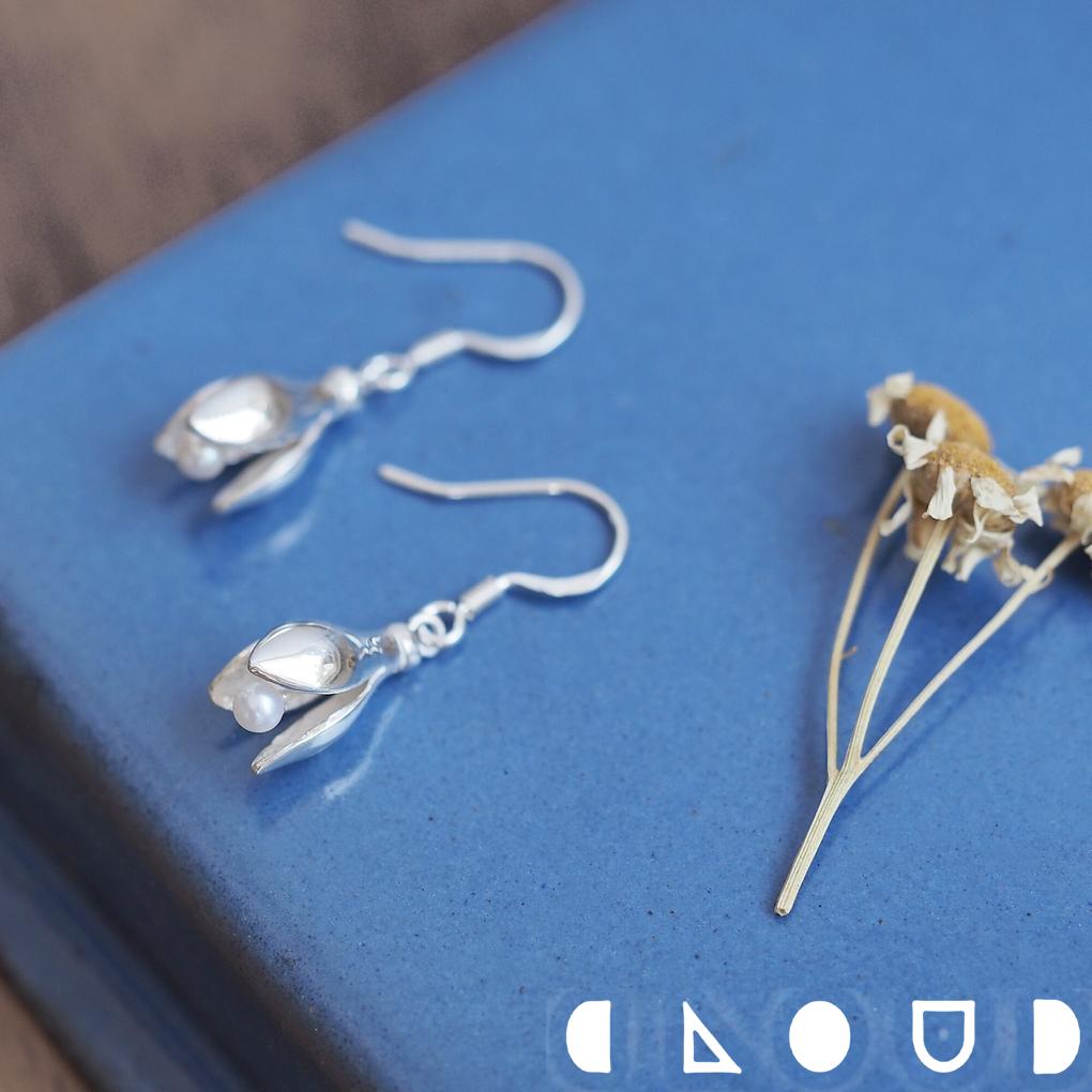 Cloud Jewely ドライフラワー ゆれる ピアス シルバー925 クラウドジュエリー ドライ ピアス シルバー925 フックピアス シルバー 金具 ブッ...