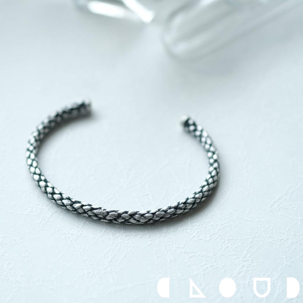 Cloud Jewely 編み込み ロープ バングル シルバー925 クラウドジュエリー シルバー925 おしゃれ いぶし加工 シンプル いぶし ジュエリー ナ...