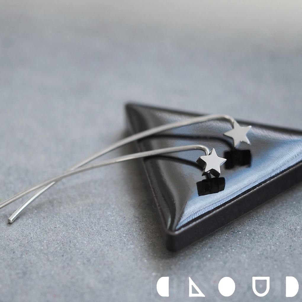 Cloud Jewely 極小 星 フック ピアス シルバー925 クラウドジュエリー フックピアス シルバー925 ブック型 ブック ピアス シルバー ロング...