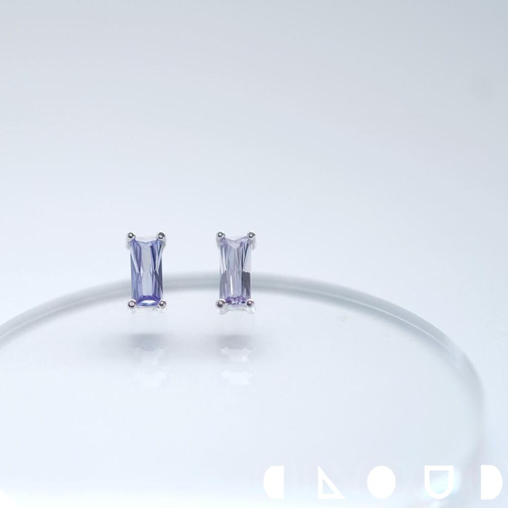 Cloud Jewely ミニ ラベンダーアメジスト スクエア ピアス イヤリング シルバー925 クラウドジュエリー イヤリング 存在感 スクエア シルバー ...